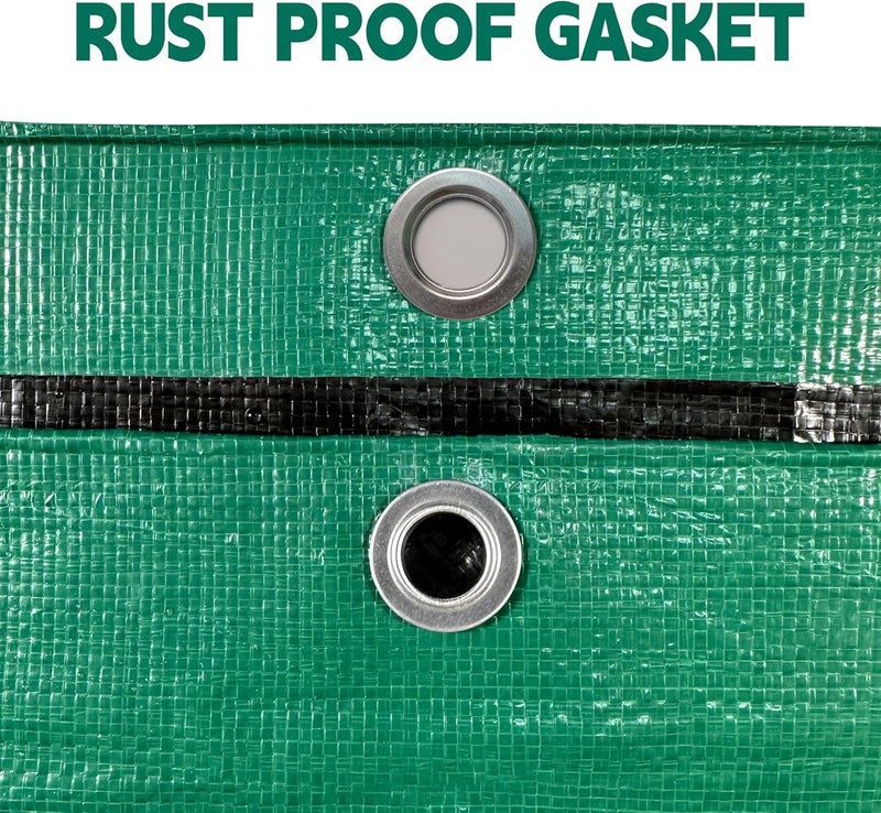 MVPNET Tarp 15x25 ft Heavy Duty 100% Waterproof 10mil,UV Resistant,Durable Grommets and Reinforced Edges Green/Black Tarp for Camping, Swimming Pools,Car Coverage -by - Image 2